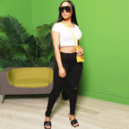 Women's Waist-Cinching Superstretch Skinny Jeans with Knee Cutouts Fashion Glam