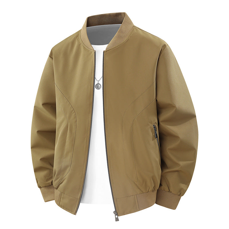 Men's Lightweight Windproof Bomber Jacket with Ribbed Cuffs and Zipper Pockets Fashion Glam