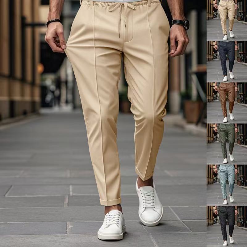 Men's elegant leisure pants with elastic waistband and side pockets Fashion Glam