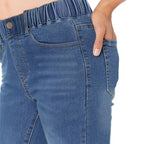 Women high-cut stretch jeggings with elastic comfort waistband and back pockets Fashion Glam