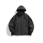 Unisex Technical Utility Hoodie with Zipper, Chest Pockets and Velcro Patch Fashion Glam
