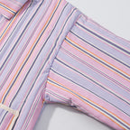 Women's Striped lightly padded Short Jacket with zipper and applied pockets Fashion Glam