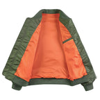 Men's Lightweight Flight Bomber Jacket with Water-Repellent Shell and Contrast Lining Fashion Glam