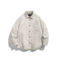 Unisex Boxy padded shirt jacket with snap buttons, chest pocket and thermal lining Fashion Glam
