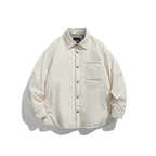Unisex Boxy padded shirt jacket with snap buttons, chest pocket and thermal lining Fashion Glam