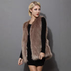 Women's Sleeveless Shaggy Faux Fur Vest with Long Pile and Open Front Fashion Glam
