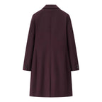 Women's Longline Single-Breasted Wool Blend Coat with Notched Collar and Welt Pockets Fashion Glam