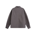 Men's Boxy Overshirt in a fine check pattern with a continuous button placket and a patch chest pocket Fashion Glam