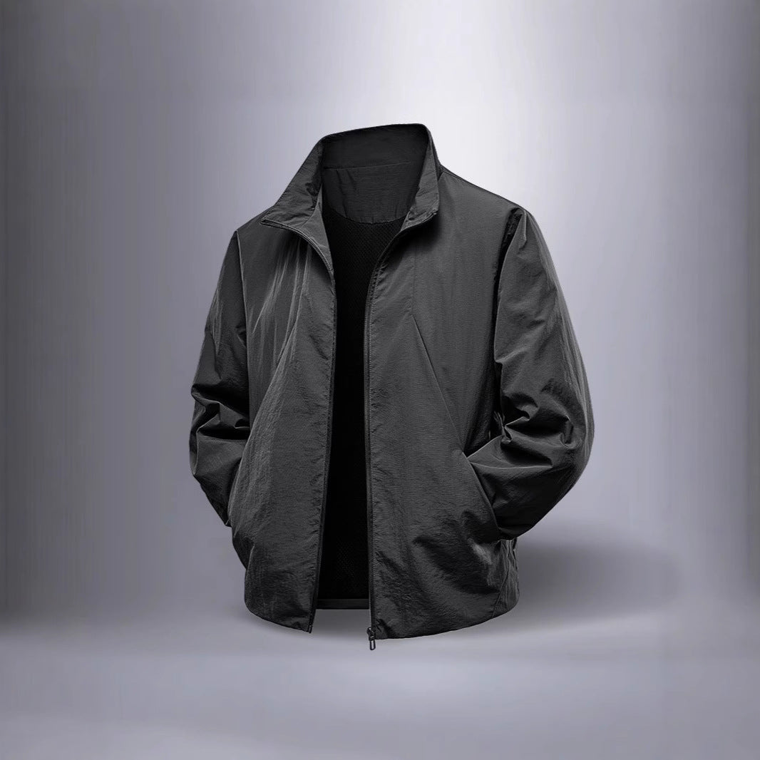 Men's ultralight windproof transitional jacket with stand-up collar and hidden zipper Fashion Glam