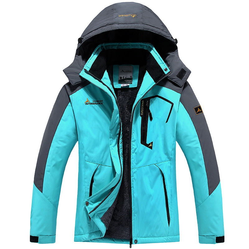 Men's three-layer thermo trekking jacket with removable hood and high-pile fleece lining Fashion Glam