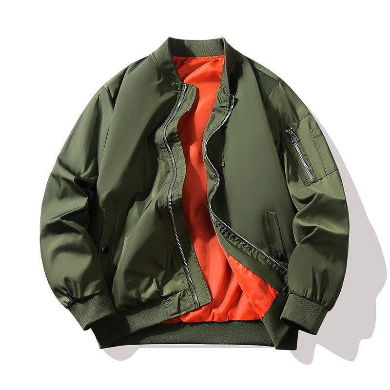 Men's Technical Bomber Jacket in Flight Style with Contrasting Lining Fashion Glam