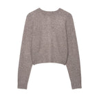 Ladies Cropped Raglan Cardigan with Pearl Buttons and Wide Ribbed Hem Fashion Glam