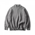 Unisex Coarse Knitted Half-Zip Sweater with Troyer Collar and Chest Pocket Fashion Glam