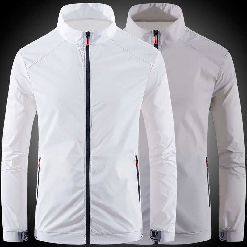 Men's nan ultralight windproof leisure jacket with stand-up collar, concealed zipper, and zippered pockets Fashion Glam