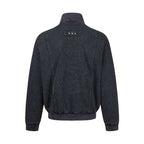 Unisex Chunky Knit Zip Bomber Jacket with Stand-up Collar, Stud Detail and Zip Pockets Fashion Glam