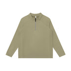 Unisex Lightweight Oversized Half-Zip Sweatshirt with Raglan Sleeves and Stand-Up Collar Fashion Glam
