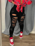 Women High-Waisted Super Stretch Skinny Jeans with Extreme Destroy Detail Fashion Glam