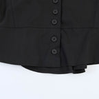 Women cropped blouse jacket with continuous button placket and shirt collar Fashion Glam