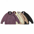 Unisex loose-fitting blouson jacket in worker look with cord collar and chest zipper Fashion Glam