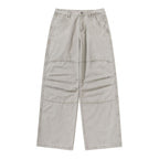 Women's Wide Utility Pants made of durable canvas with reinforced knee panels Fashion Glam