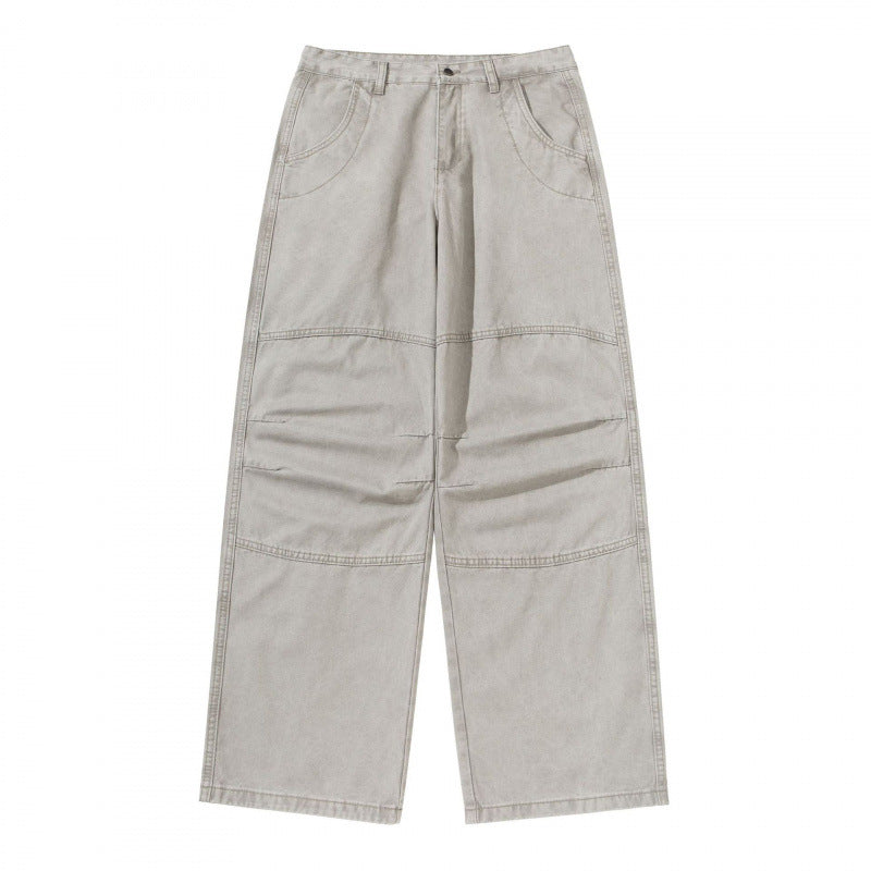 Women's Wide Utility Pants made of durable canvas with reinforced knee panels Fashion Glam