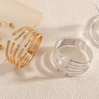 Women's Open Bangle with Modern, Layered Design Fashion Glam