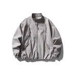 Unisex Oversize lightweight bomber jacket with stand-up collar, zipper, and elastic hem Fashion Glam