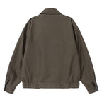 Men's Lightweight Boxy Field Jacket with Shirt Collar, Concealed Button Placket and Elastic Hem Fashion Glam