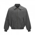 Unisex Oversize Bomber Jacket in Utility Style with Zipper, Flap Pockets and Ribbed Hem Fashion Glam