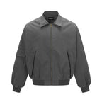 Unisex Oversize Bomber Jacket in Utility Style with Zipper, Flap Pockets and Ribbed Hem Fashion Glam