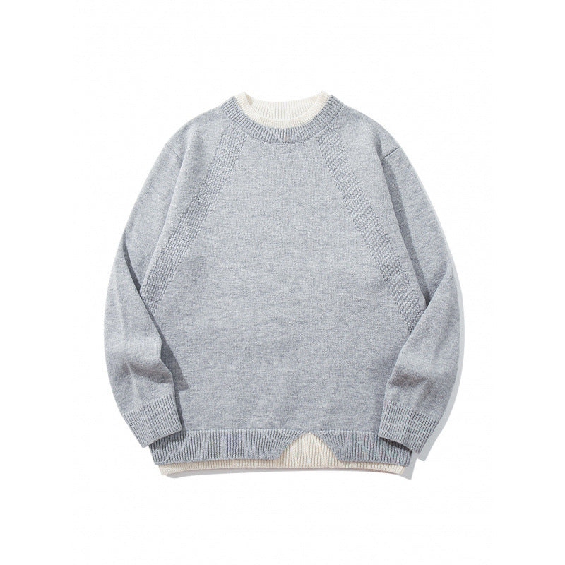 Unisex fine knit sweater with raglan seam and triangular hem adornment Fashion Glam
