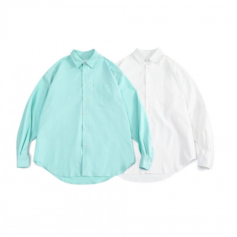 Unisex Oversize Shirt made of fine Oxford cotton fabric with chest pocket and rounded hem Fashion Glam