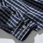 Men's Oversized Check Shirt with Full Button Placket, Chest Pocket, and Rounded Hem Fashion Glam