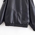 Women's faux leather crossover jacket in bomber style with high stand-up collar Fashion Glam