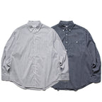 Men's Oversized Checked Shirt in Boxy Cut with Button-Down Collar and Curved Hem Fashion Glam