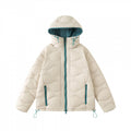 Unisex Short cut padded hooded jacket with wave quilting, two-way zipper and adjustable hem Fashion Glam