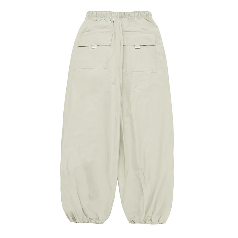 Unisex Wide Harem Pants with Drawstring Waistband, Elastic Leg Openings and Oversized Silhouette Fashion Glam