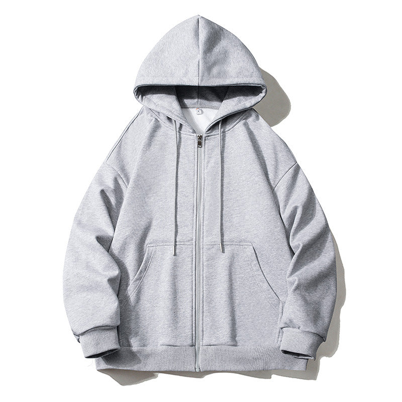 Men's hoodie zip-up jacket with full zip, oversized fit, and raglan sleeves Fashion Glam