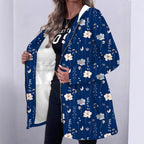 Women's Floral Print Hooded Parka with Padded Lining Fashion Glam