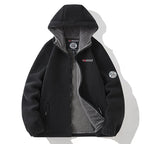 Women's Hooded Fleece Jacket with Warm Teddy Lining and Zipper Fashion Glam