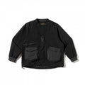 Unisex Short Cut Boxy Overlayer Jacket in Utility Style with Flap Pockets and Drawstring Fashion Glam