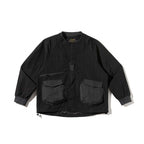 Unisex Short Cut Boxy Overlayer Jacket in Utility Style with Flap Pockets and Drawstring Fashion Glam