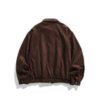 Men's short bomber-style jacket made of microfiber suede with zipper Fashion Glam
