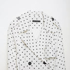 Women Polka Dot Cropped Trench Coat with Tie Belt Fashion Glam