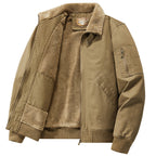 Men's teddy-lined pilot bomber jacket with sherpa lining and arm pocket Fashion Glam