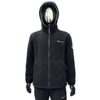 Men's fleece hoodie jacket with wind-resistant surface and zippered pockets Fashion Glam