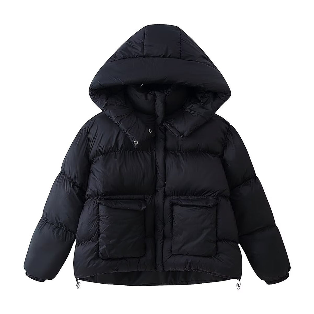 Women Oversized Quilted Winter Jacket with Extra Large Hood and Pockets Fashion Glam
