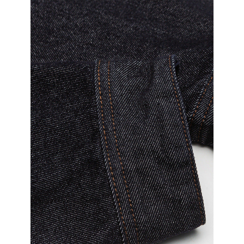 Men's Boxy Denim Jacket with Full Zip, Chest Zip Pocket and Shirt Collar Fashion Glam