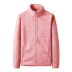 Women's fleece jacket with full zip and floral jacquard structure Fashion Glam