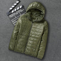 Men's nan ultra-light hooded quilted jacket with packing function and windproof shell Fashion Glam